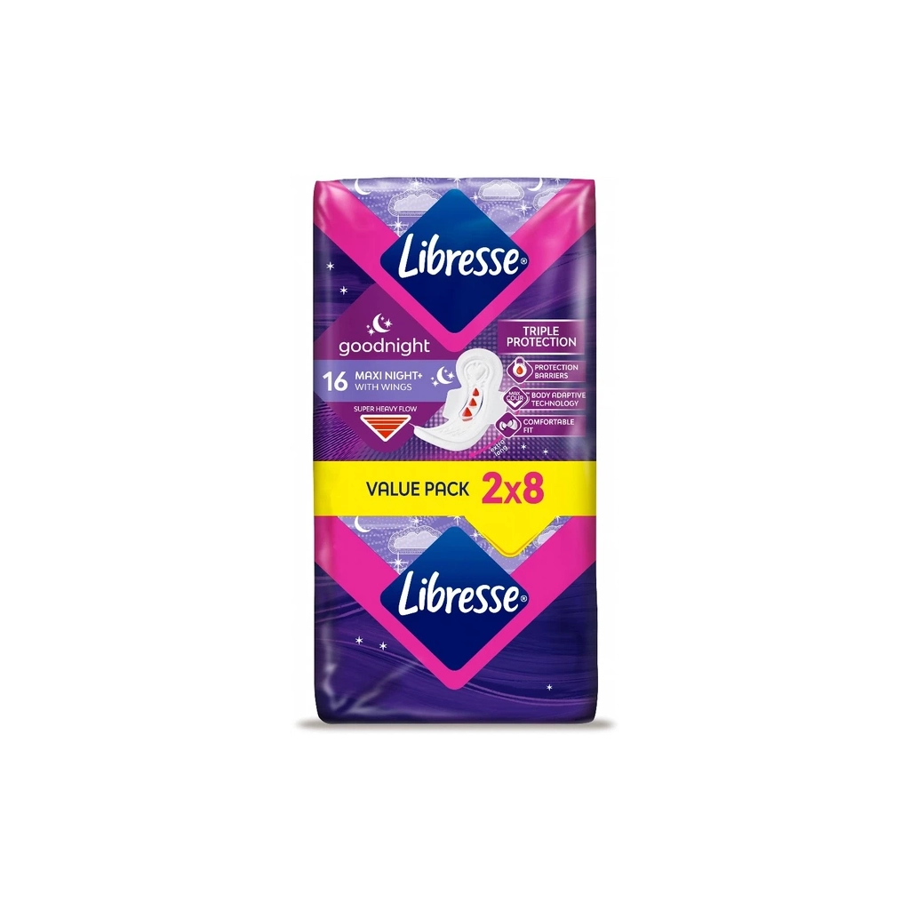 Гігієнічні прокладки Libresse Maxi Goodnight 16 шт. (7322541311708)