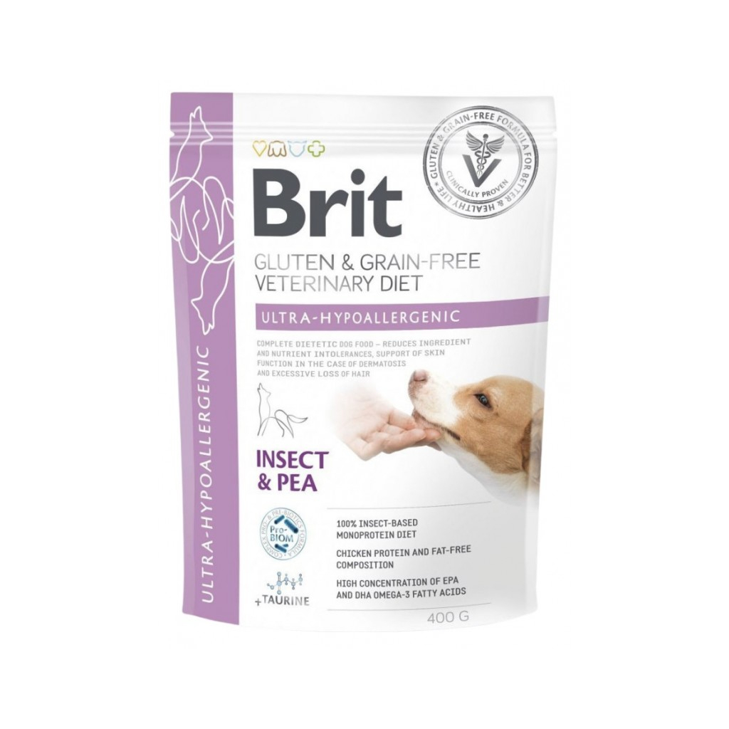 Сухий корм для собак Brit GF VetDiets Ultra-hypoallergenic з комахами 400 г (8595602559596) Сухий корм для собак Brit GF VetDiets Ultra-hypoallergenic з комахами 400 г (8595602559596)