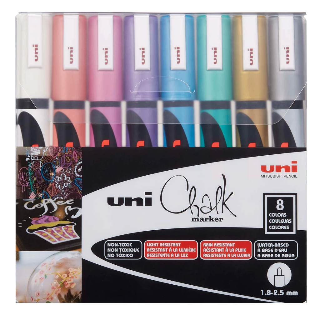 Набір маркерів UNI набір POSCA Metallic Color, 1,8-2,5 мм, 8 шт (PWE-5M METALLIC 8C)