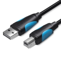 Кабель для принтера USB 2.0 AM/BM 2.0m black Vention (VAS-A16-B200)