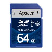 Карта пам'яті Apacer 64GB SDHC UHS-I 95/45 Class10 (AP64GSDXC10U3-R)