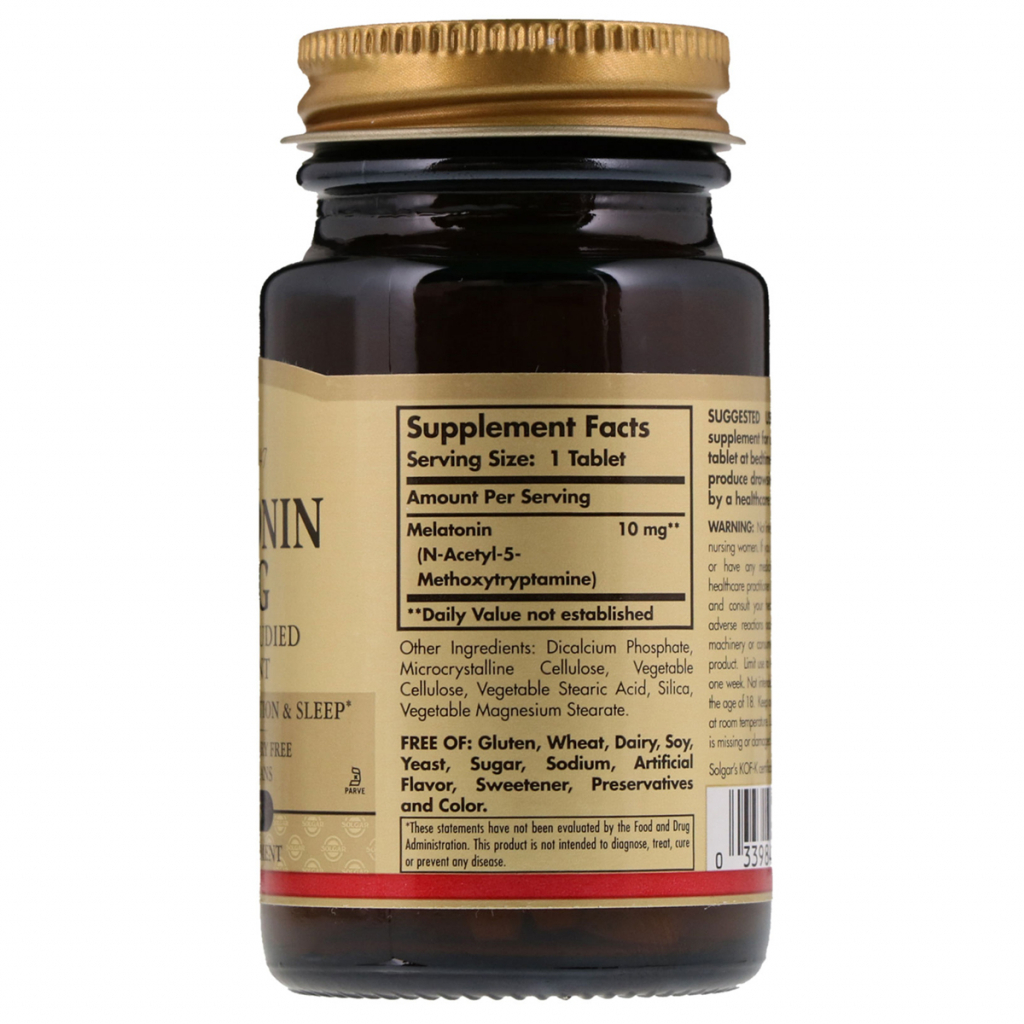 Амінокислота Solgar Мелатонін 10 мг, 60 таблеток (SOL-01956)