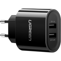 Зарядний пристрій Ugreen CD104 2xUSB 3.4A Charger (Black) (20383)