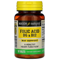 Vitamin Mason Natural Folic acid B6 and B12, Folic Acid B6 & B12, 90 tablets (MAV-11699)