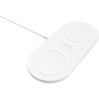 Зарядний пристрій Belkin Dual Pads Wireless Charging Qi, 15W, white (WIZ008VFWH)