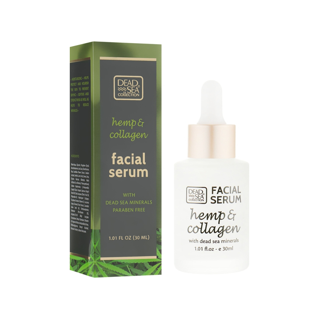 Сироватка для обличчя Dead Sea Collection з екстрактом коноплі, колагеном та мін. Мертвого моря 30 мл (7290102259724)