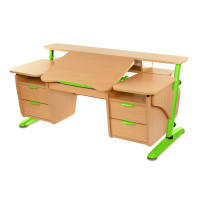 Desk Pondi Ergonomic transformer with 2 cabinets Beech-green (BK411ZL)