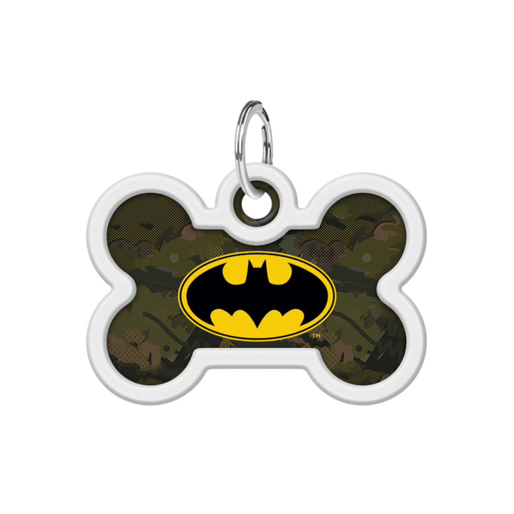 Адресник для тварин WAUDOG Smart ID з QR паспортом "Бетмен зелений" кістка 40х28 мм (0640-1002)