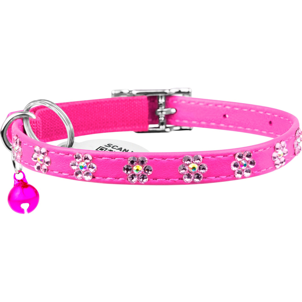Нашийник для тварин WAUDOG GLAMOUR "Квіточка" з резинкою і стразами для кішок (рожевий) (32557) Нашийник для тварин WAUDOG GLAMOUR "Квіточка" з резинкою і стразами для кішок (рожевий) (32557)