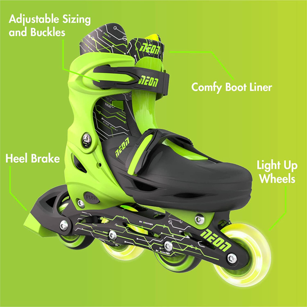 Роликові ковзани Neon Inline Green розмір 34-37 (NT08G4)