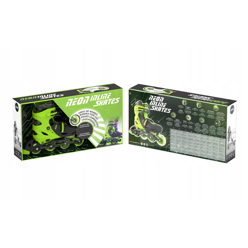 Роликові ковзани Neon Inline Green розмір 34-37 (NT08G4)