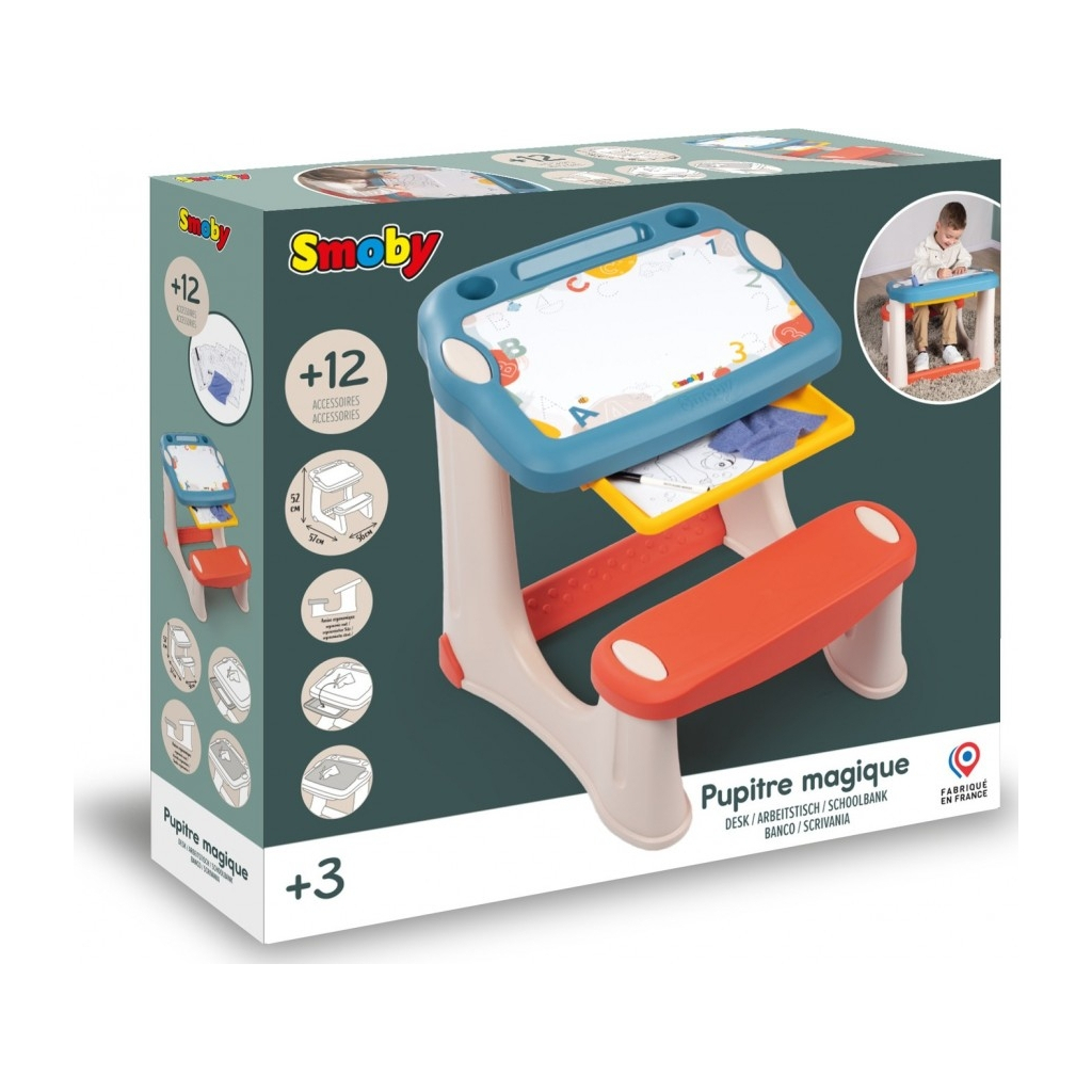 Набір для творчості Smoby Парта-дошка "Магічна" з аксес., 56х57х52 см (420224)