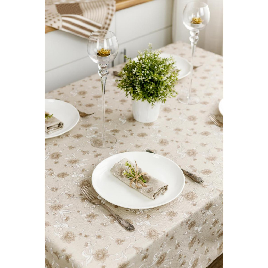 Скатертина Прованс Квіти беж Господиня 120х136 см (4823093450868) Скатертина Прованс Квіти беж Господиня 120х136 см (4823093450868)