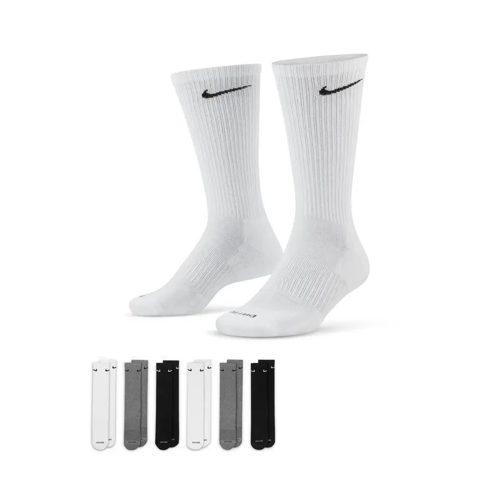 Шкарпетки Nike U NK ED PLS CSH CRW 6PR-132 SX6897-965 38-42 6 пар Білий/Чорний/Сірий (195241138732)