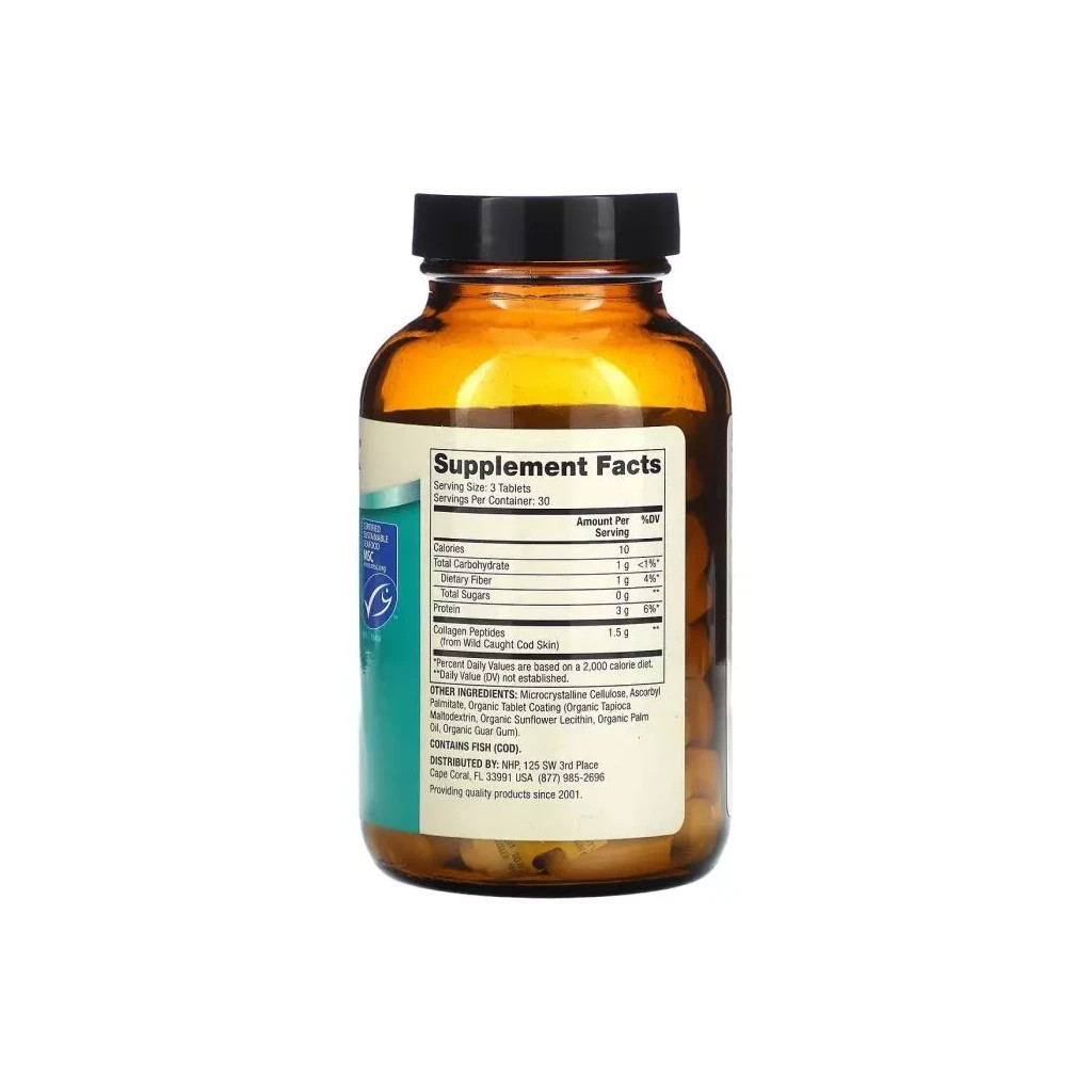 Вітамінно-мінеральний комплекс Dr. Mercola Морський колаген з дикої риби, Wild Caught Marine Collagen, 90 табл (MCL-03273)