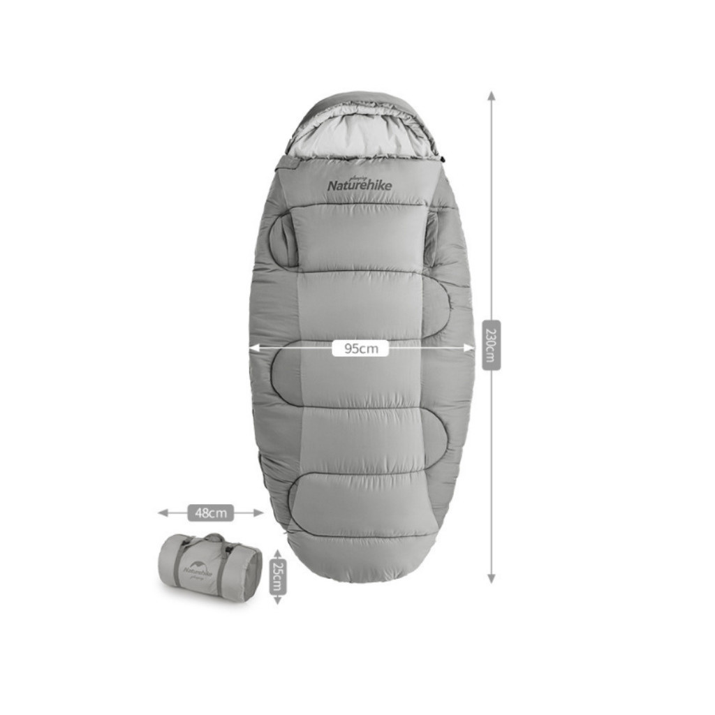 Спальний мішок Naturehike овальний PS200 NH20MSD03 правий, сірий (6927595775868) Спальний мішок Naturehike овальний PS200 NH20MSD03 правий, сірий (6927595775868)
