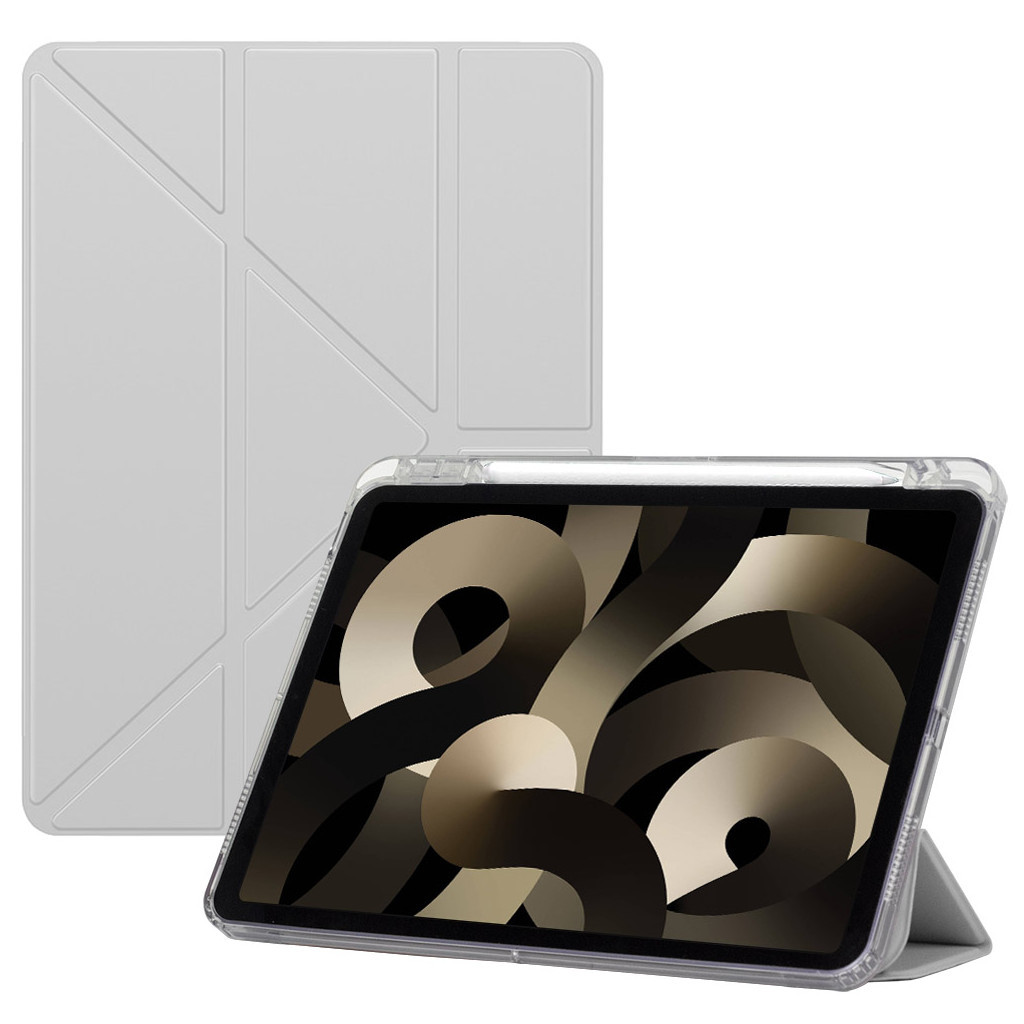 Чохол до планшета BeCover Ultra Slim Origami Transparent Apple Pencil Apple iPad Air (4/5) 2020/2022 10.9" Gray (711103)