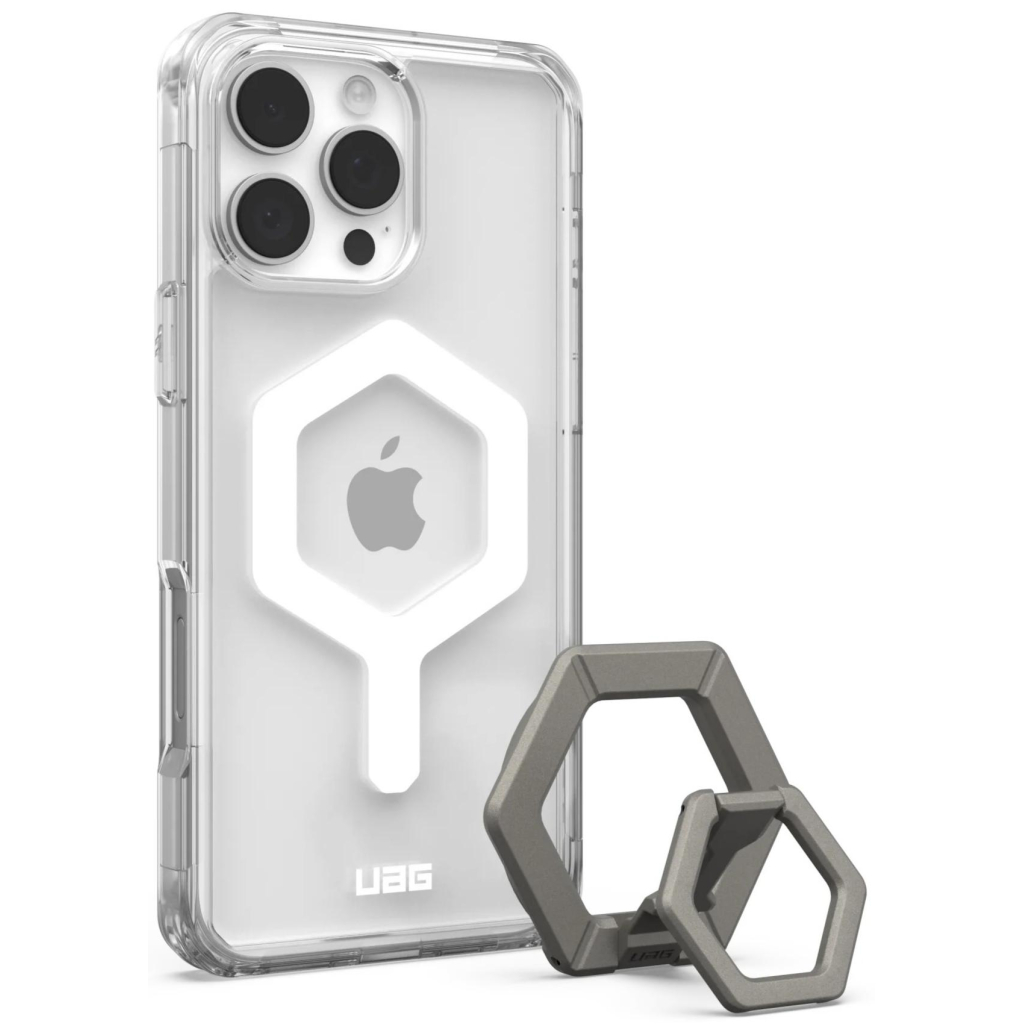 Чохол до мобільного телефона UAG Apple iPhone 16 Pro Max Plyo MagSafe Ice White/Titanium Stand (1144811BV01)