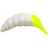 Fishing silicone FishUP Ozi 1.2" 131 - White/Hot Chartreuse, cheese taste (10 pcs/pack) (1864.14.16)