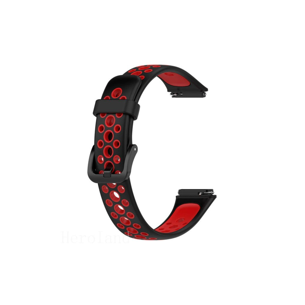 Ремінець до фітнес браслета BeCover Vents Style для Huawei Band 7/Honor Band 7 Black-Red (709440) Ремінець до фітнес браслета BeCover Vents Style для Huawei Band 7/Honor Band 7 Black-Red (709440)