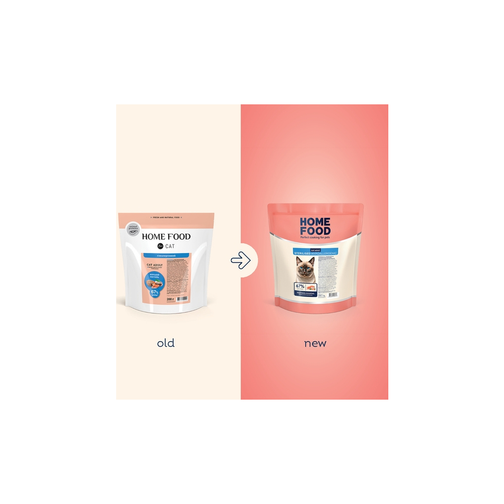 Сухий корм для кішок Home Food Hypoallergenic For sterilised морський коктейль 200 г (4820290090118)