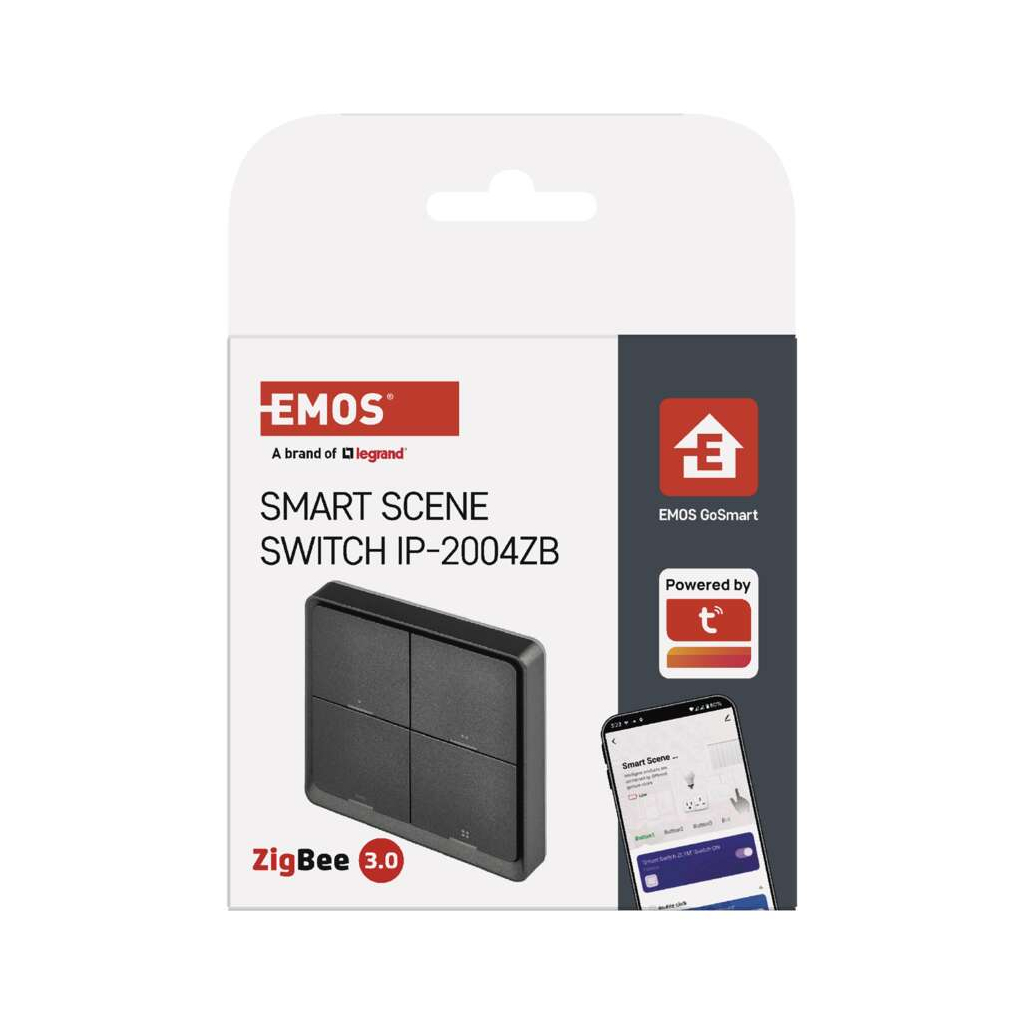 Розумний вимикач EMOS H5016 4 buttons ZigBee 3.0 Black (H5016)