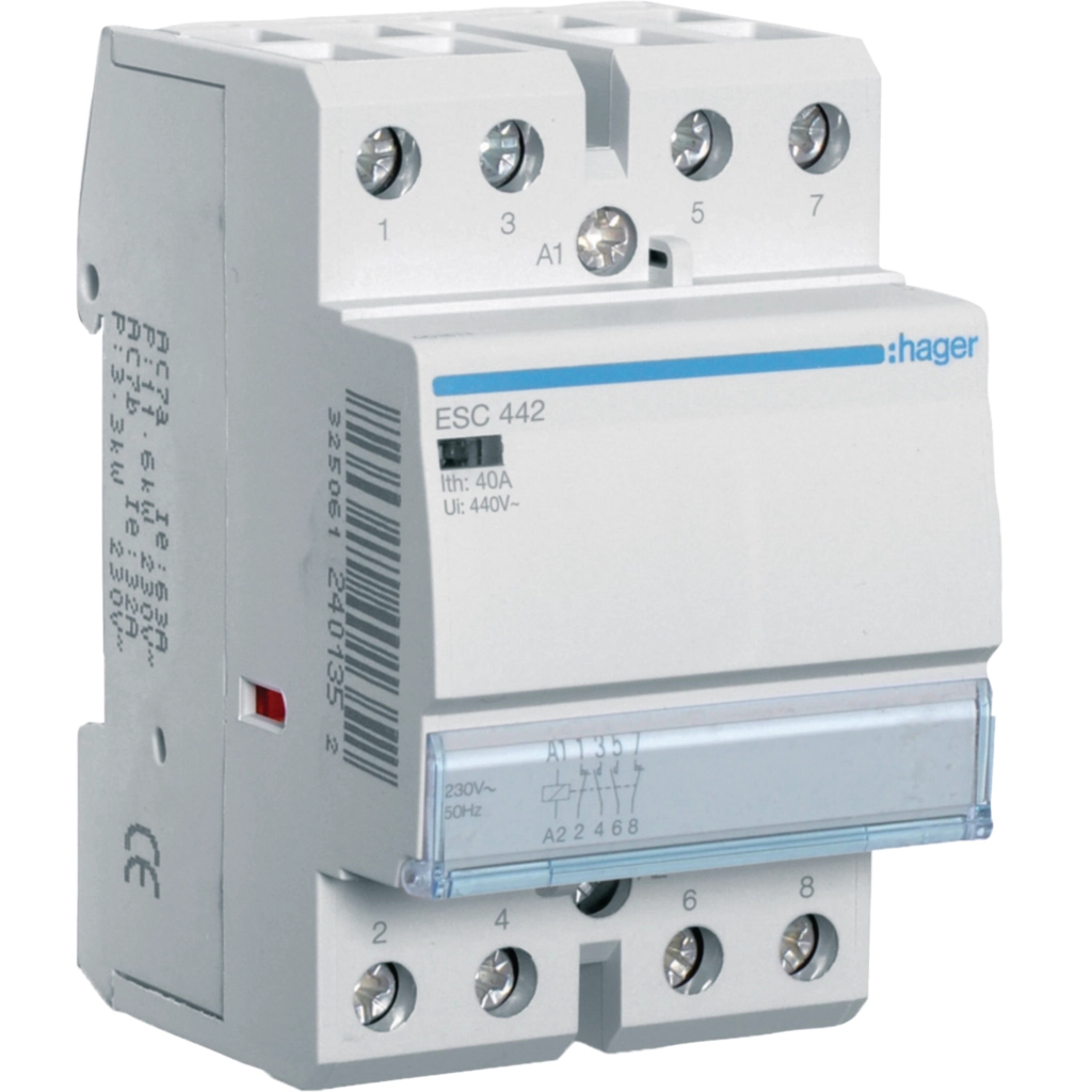 Автоматичний вимикач Hager 40 A 230V 2NO+2NC 3P (B) (ESC442)