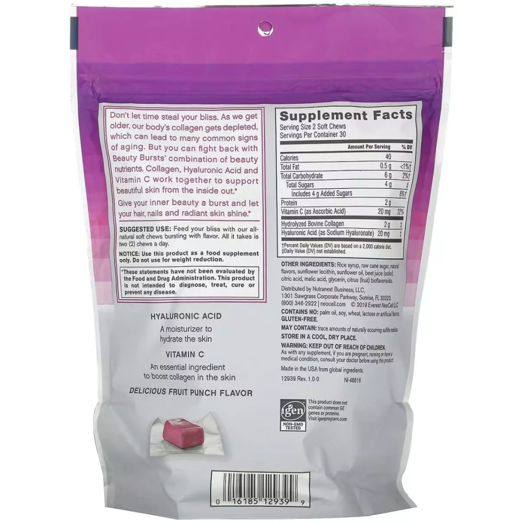 Вітамінно-мінеральний комплекс Neocell Колаген Сплеск Краси, 1 гр, смак фруктового пуншу, Co (NEL-12939)