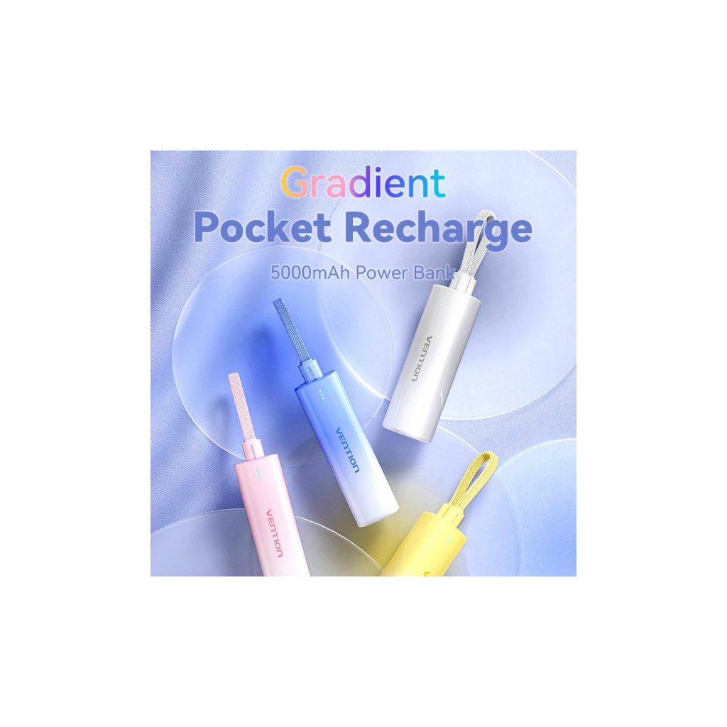 Повербанк VENTION 5000mAh 20W PD, USB-C In/Out, Lightning In/Out, with cable, Gradient Yellow (FHWY0) Повербанк VENTION 5000mAh 20W PD, USB-C In/Out, Lightning In/Out, with cable, Gradient Yellow (FHWY0)