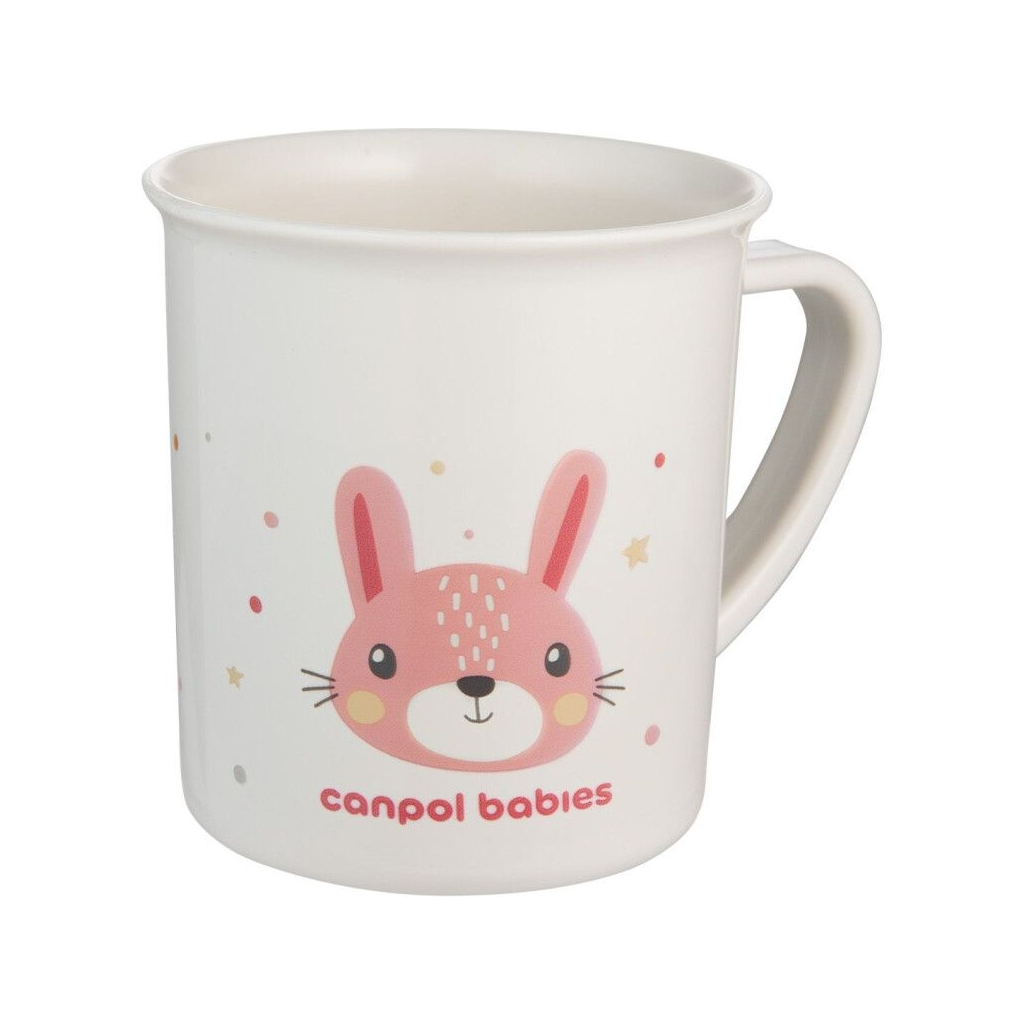Набір дитячого посуду Canpol babies CUTE ANIMALS кружка пластикова, рожева (4/413_pin2)
