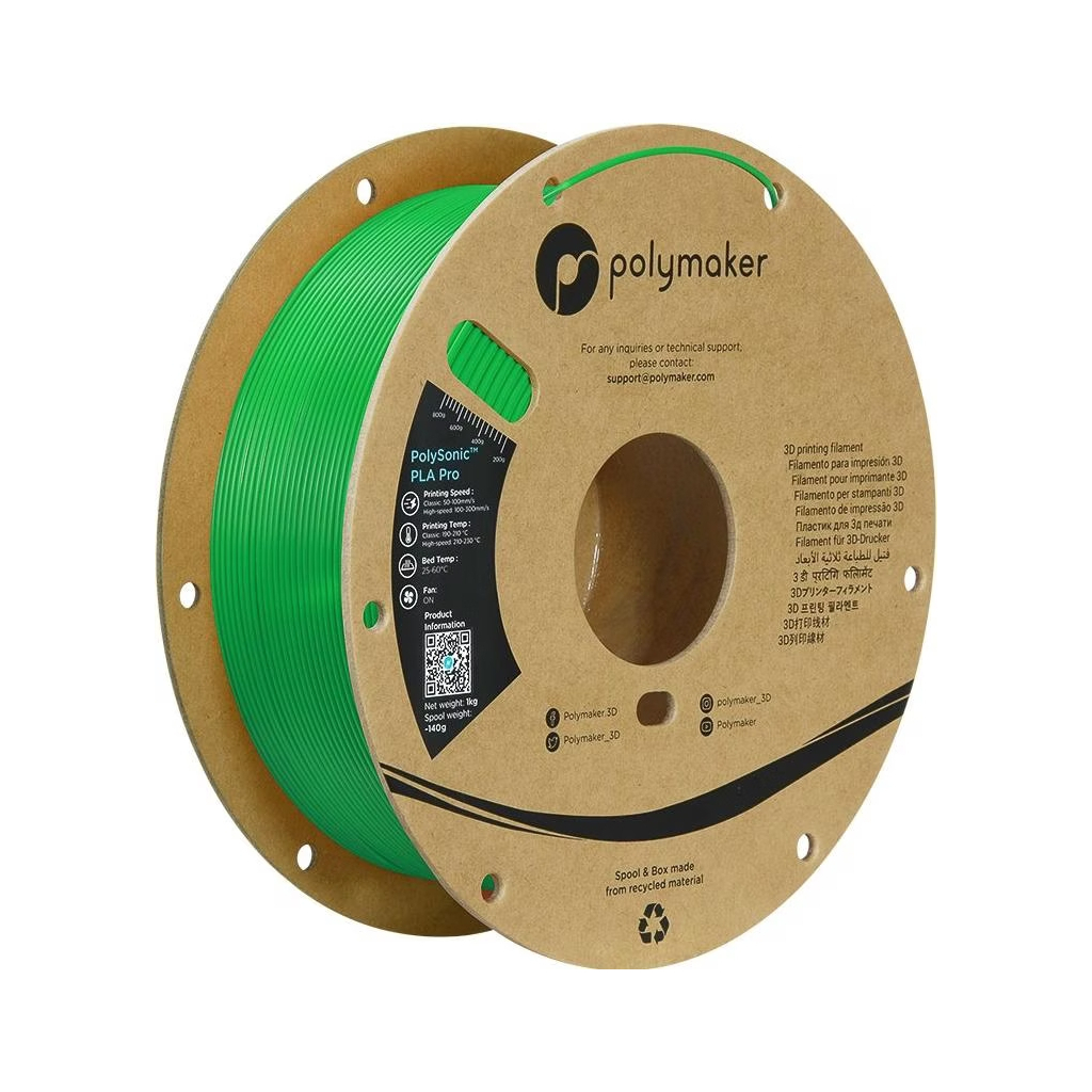 Пластик для 3D-принтера Polymaker PLA PRO HIGH SPEED TOUGH 1,75mm GREEN 1kg (PA13010)