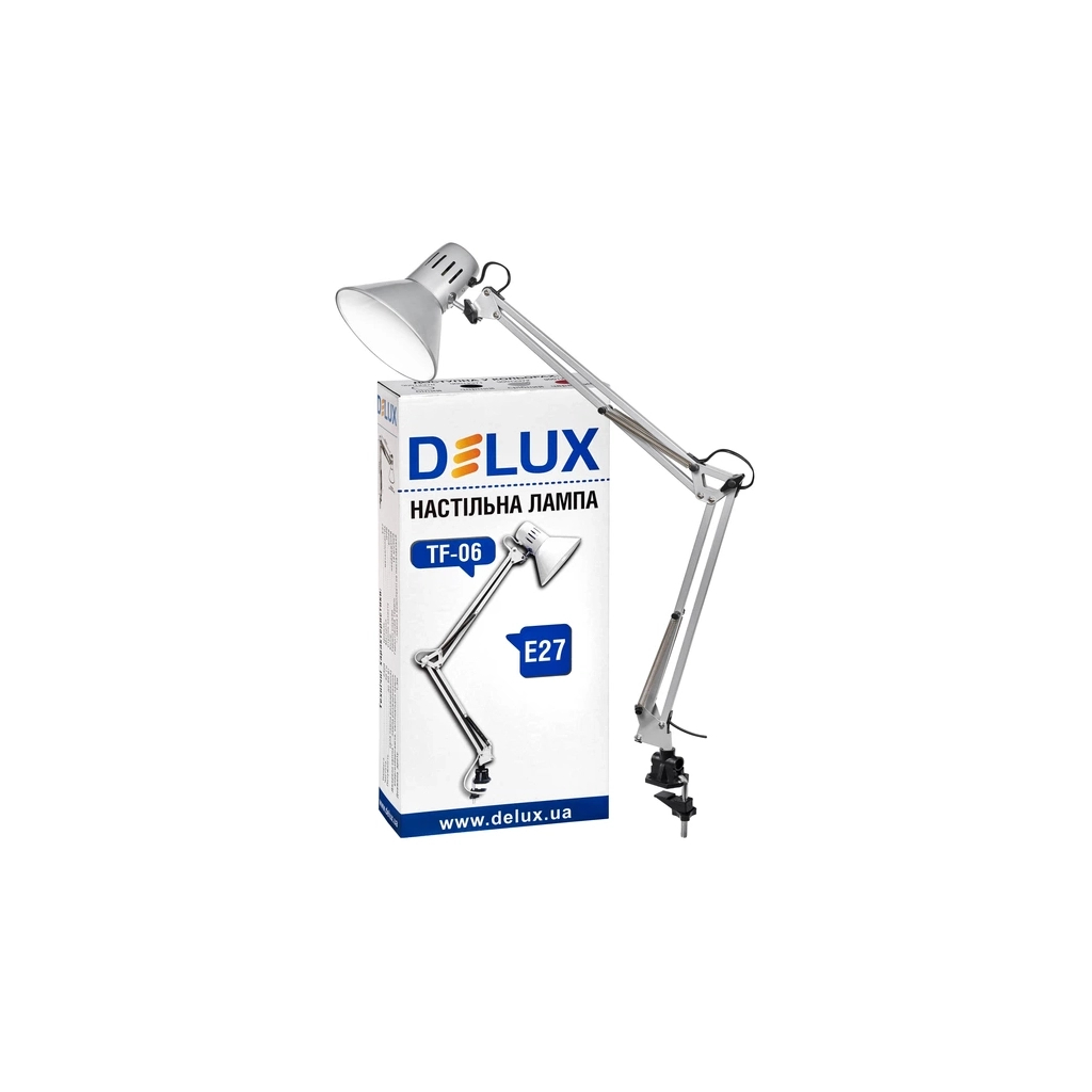 Настільна лампа Delux TF-06 E27 Срібляста (90012372)