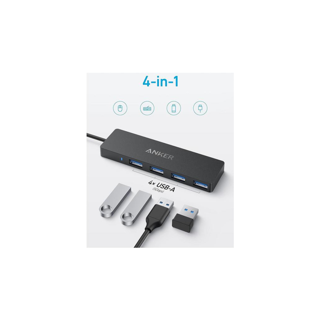 Концентратор USB-C to 4xUSB-A Anker (A8309G11)
