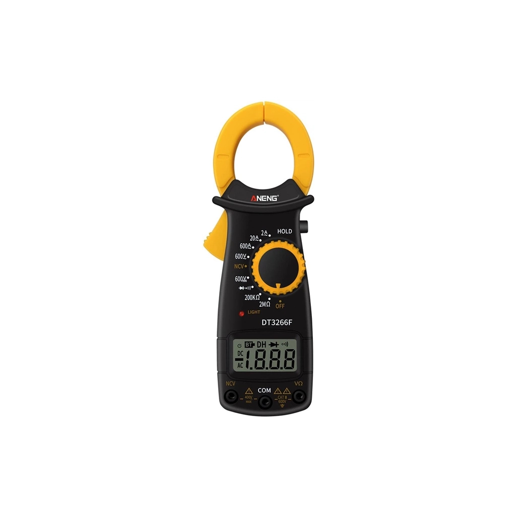 Токові кліщі ANENG DT3266F. V DC, V AC, A AC, Ω, NCV. продзвонювання, перевірка діодів, Hold, індикація фази. (DT3266F)