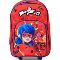 Children's backpack Perletti Miraculous LadyBug on wheels, red (P13119)