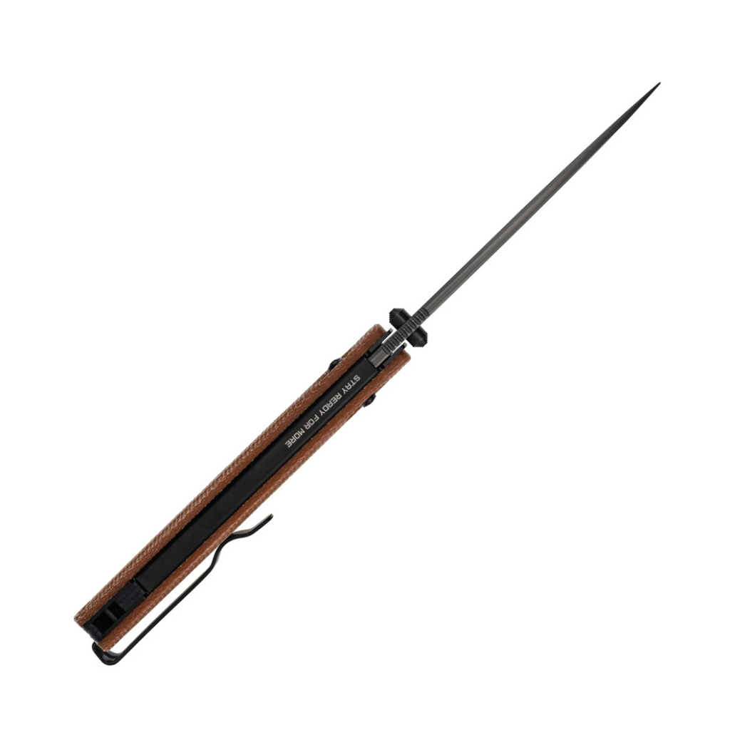 Ніж SRM Terrier 140Cr, Brown Micarta, Black Stonewash (258L-MN2)