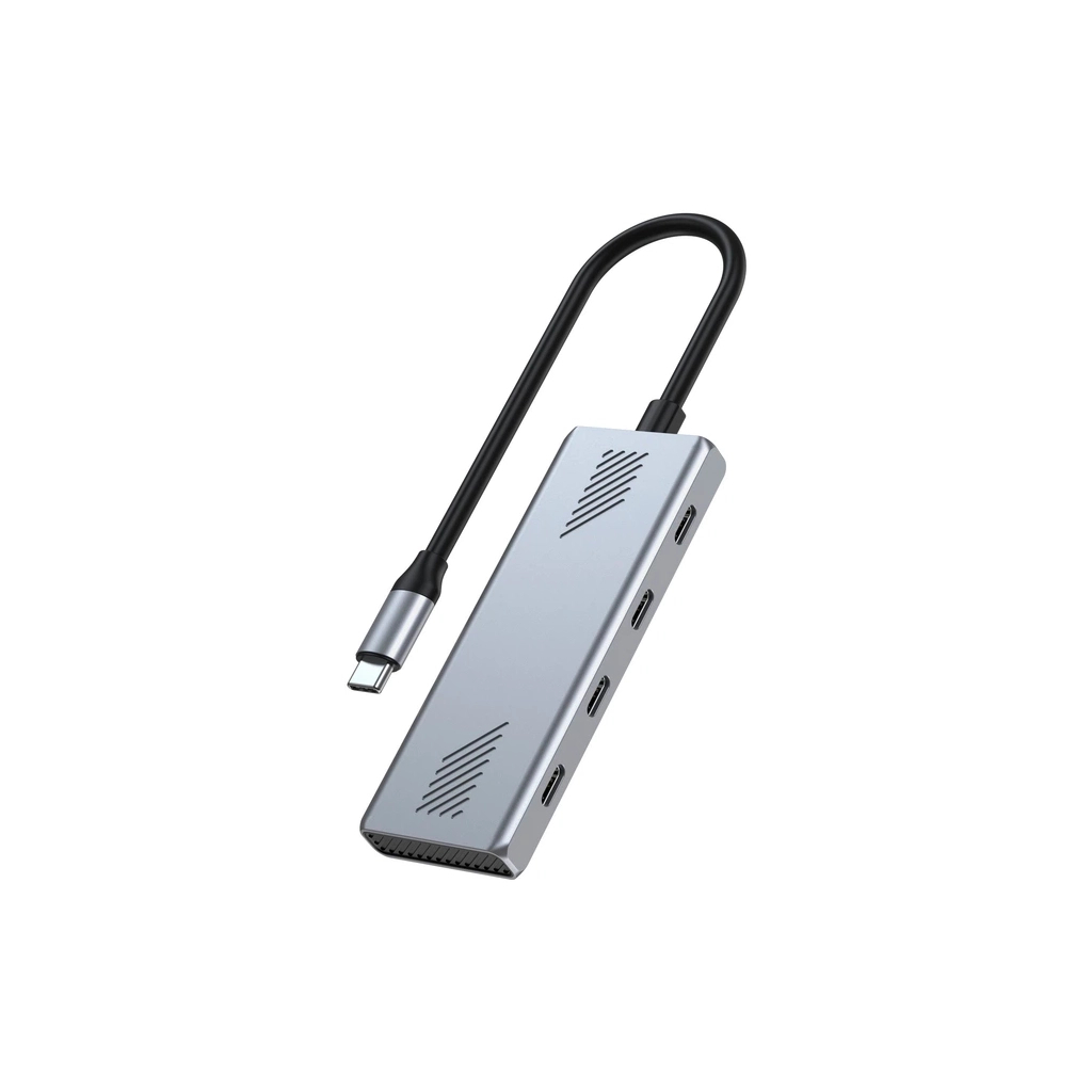 Концентратор Gembird USB-C 4-in-1 4xUSB-C 3.2 silver (UHB-CM-U310-C4-01) Концентратор Gembird USB-C 4-in-1 4xUSB-C 3.2 silver (UHB-CM-U310-C4-01)