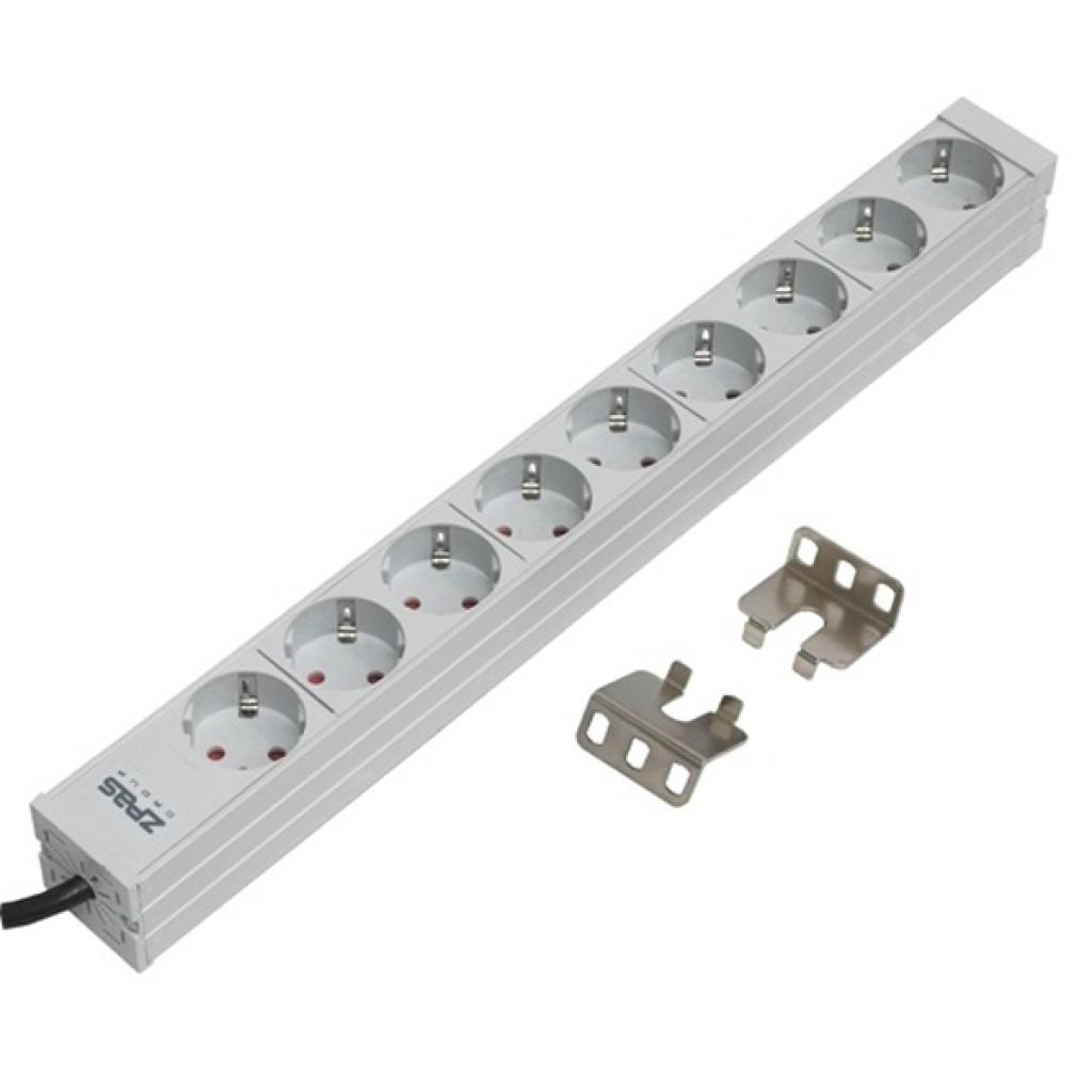 Power unit 19" 1U 9 SCHUKO connectors, 230V, 16A Zpas (WZ-LZ30-09-SU-000/K)