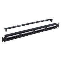 Patch panel 19" 24xRJ-45 UTP cat.5e, 1U, with cable organizer Kingda (KD-PP07-UTP-C5e-24P)