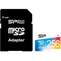 Карта пам'яті Silicon Power 256GB microSDXC class 10 UHS-I Elite Color (SP256GBSTXBU1V20SP)