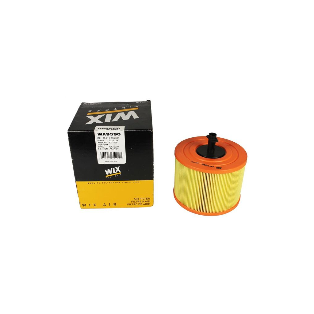 Повітряний фільтр для автомобіля Wixfiltron WA9590 Повітряний фільтр для автомобіля Wixfiltron WA9590