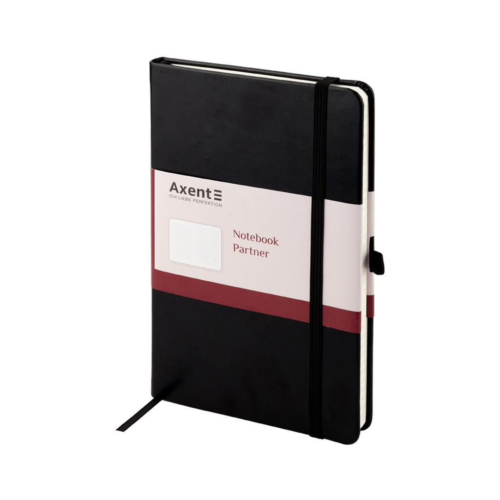 Блокнот Axent Partner Lux 125х195 мм 96 аркушів у клітинка Чорний (8202-01-A)