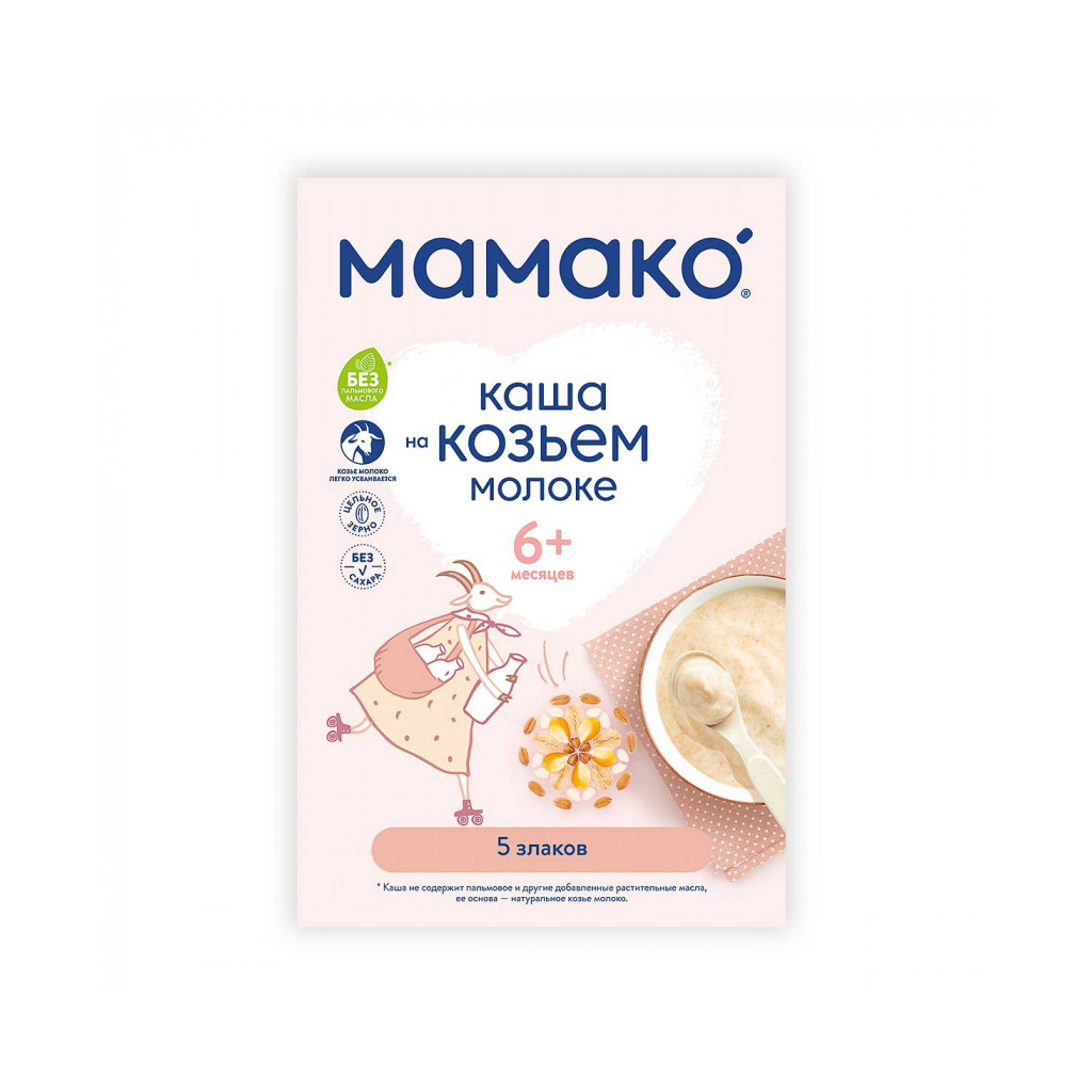 Дитяча каша MAMAKO 5 злаків на козячому молоці 200 г (4607088795802)