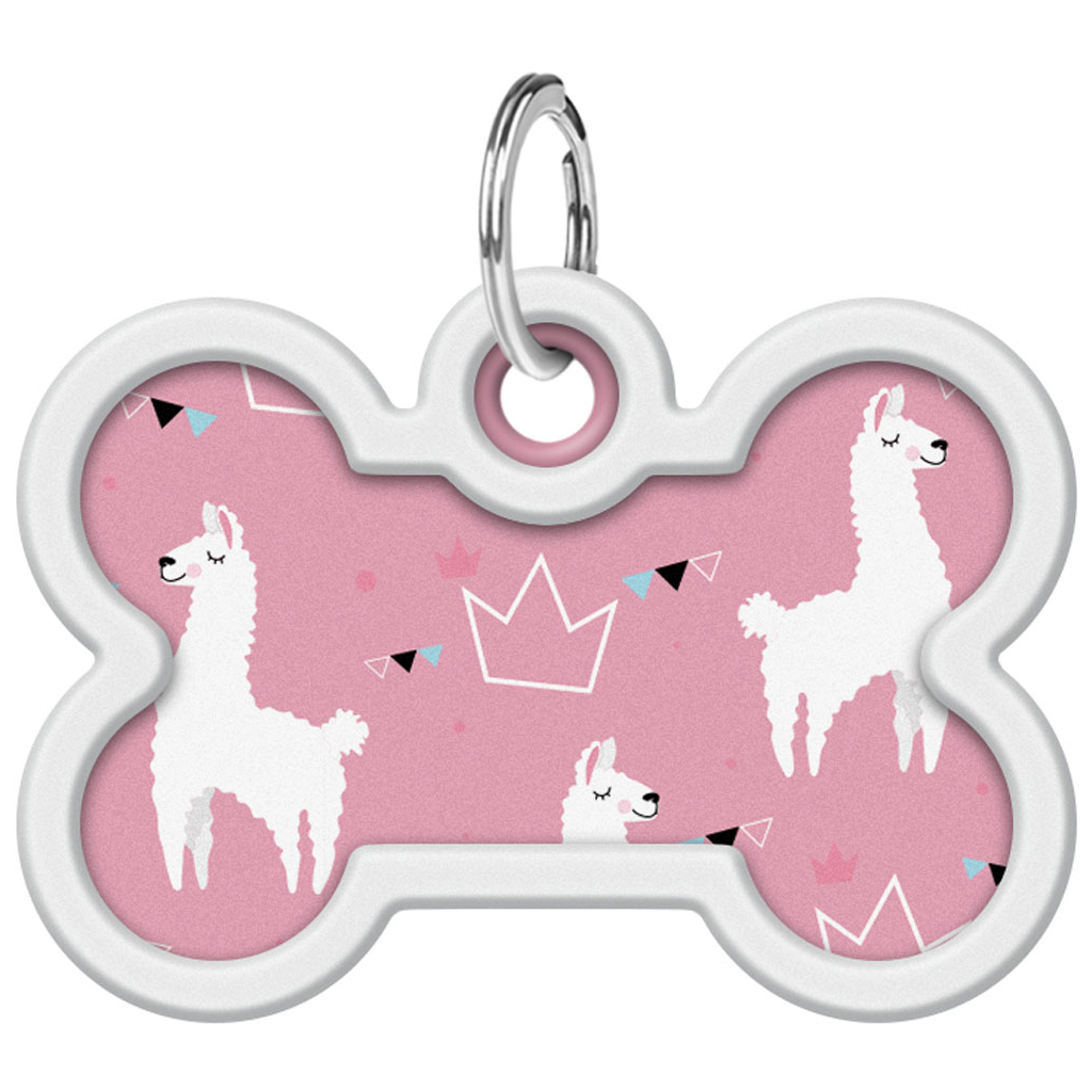 Адресник для тварин WAUDOG Smart ID з QR паспортом "Лами", кістка 40х28 мм (0640-0217)