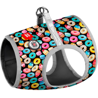 Harness for dogs WAUDOG Clothes with QR passport "Donuts" XS2 (2908)