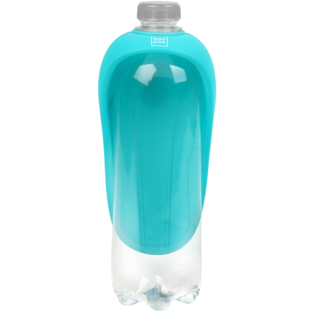 Універсальний посуд для тварин WAUDOG Silicone Поїлка-насадка на пляшку 165х90 мм блакитна (50772)