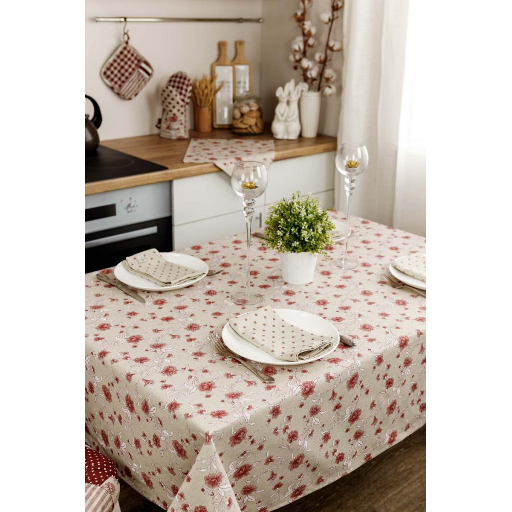 Скатертина Прованс Квіти бордо Господиня 120х136 см (4823093450875) Скатертина Прованс Квіти бордо Господиня 120х136 см (4823093450875)