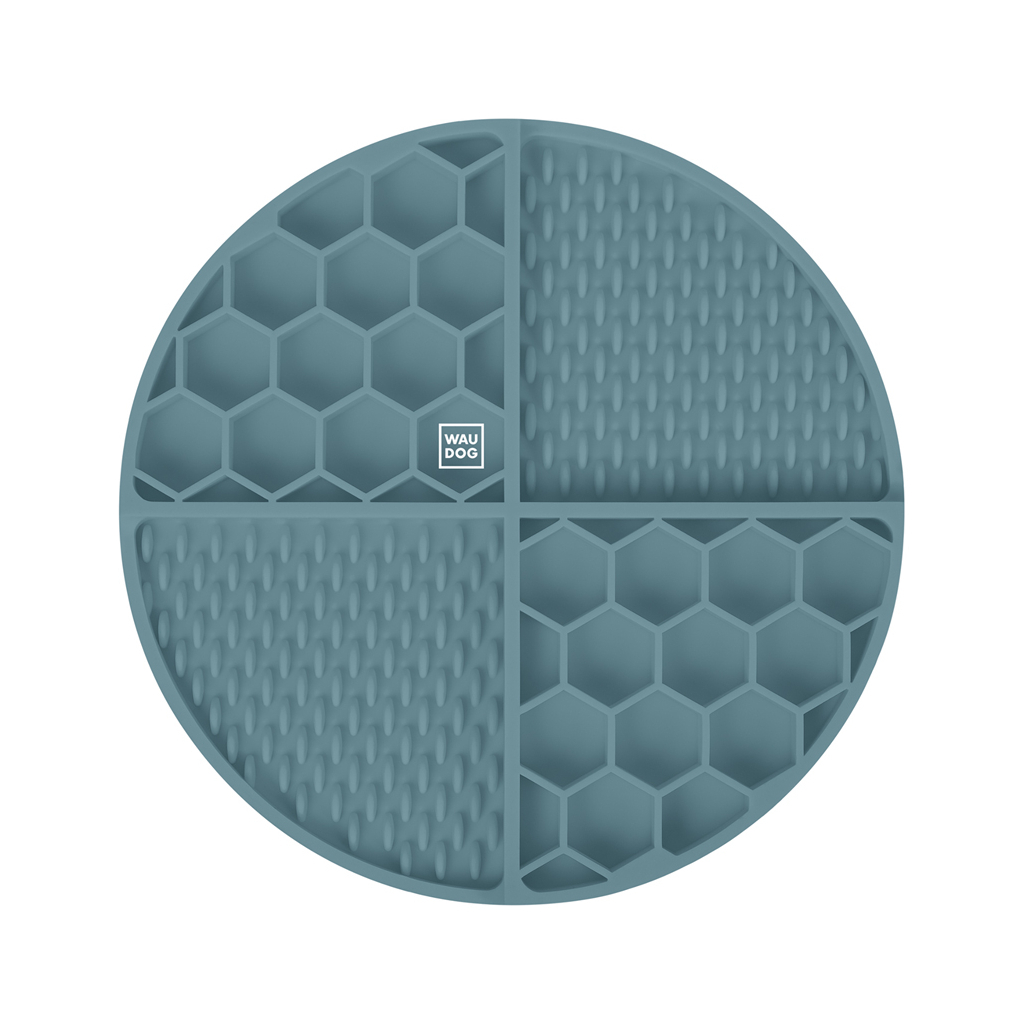 Універсальний посуд для тварин WAUDOG Silicone Килимок для злизування 21х21х3 см сірий (235011)