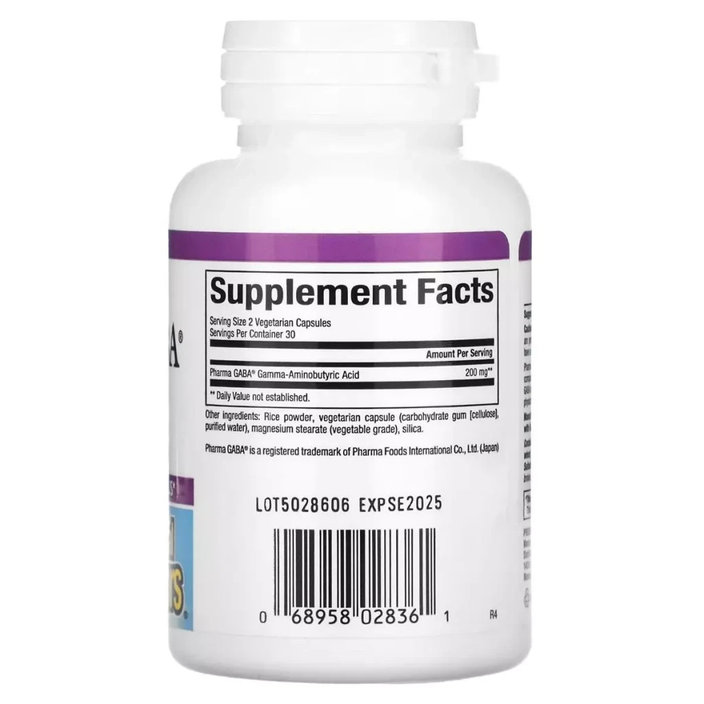 Амінокислота Natural Factors GABA (Гамма-аміномасляна кислота), 100 мг, Stress Relax, Pharma GABA, 6 (NFS-02836)