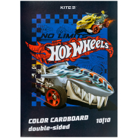 Кольоровий картон Kite А4 двосторонній Hot Wheels 10 аркушів (HW24-255)